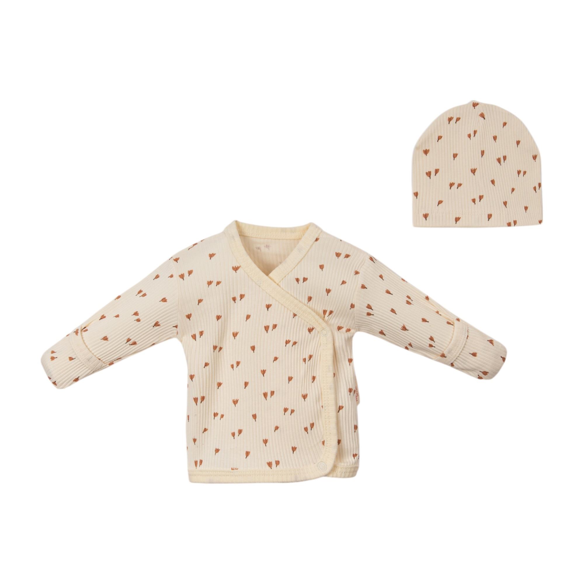 Lale Desenli Kız Bebek Üçlü Set