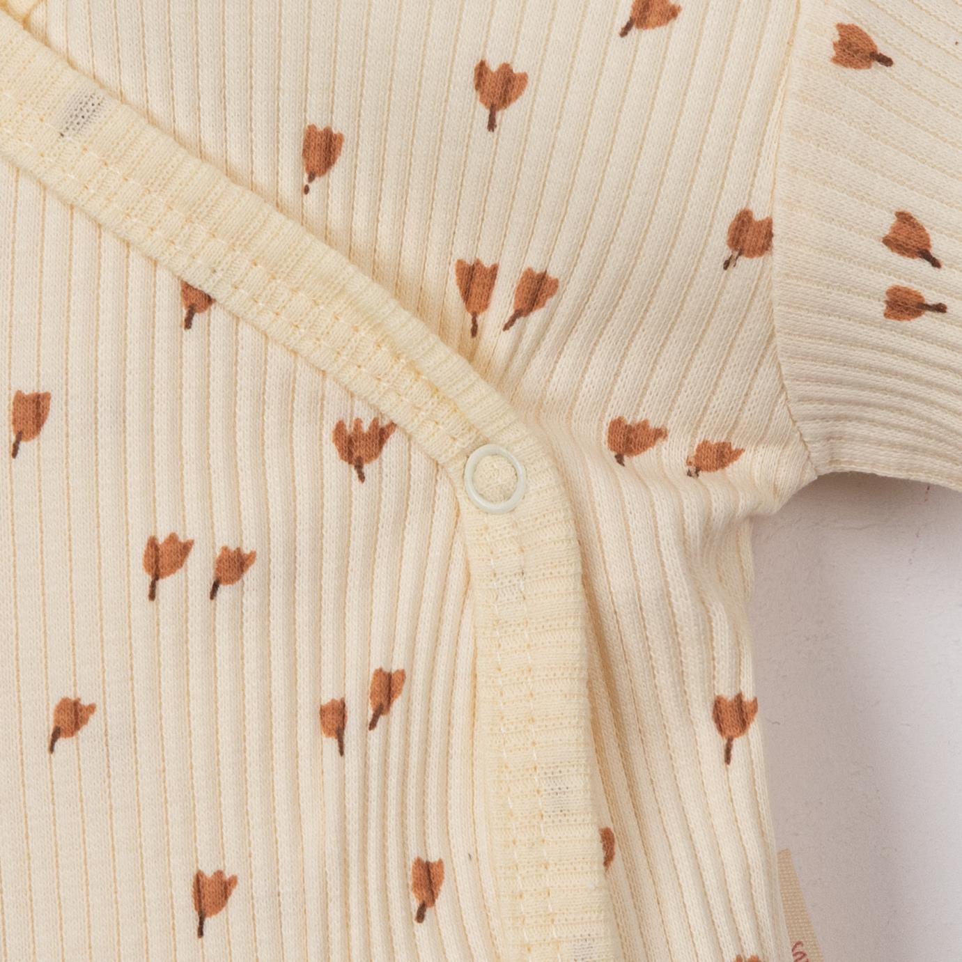 Lale Desenli Kız Bebek Üçlü Set