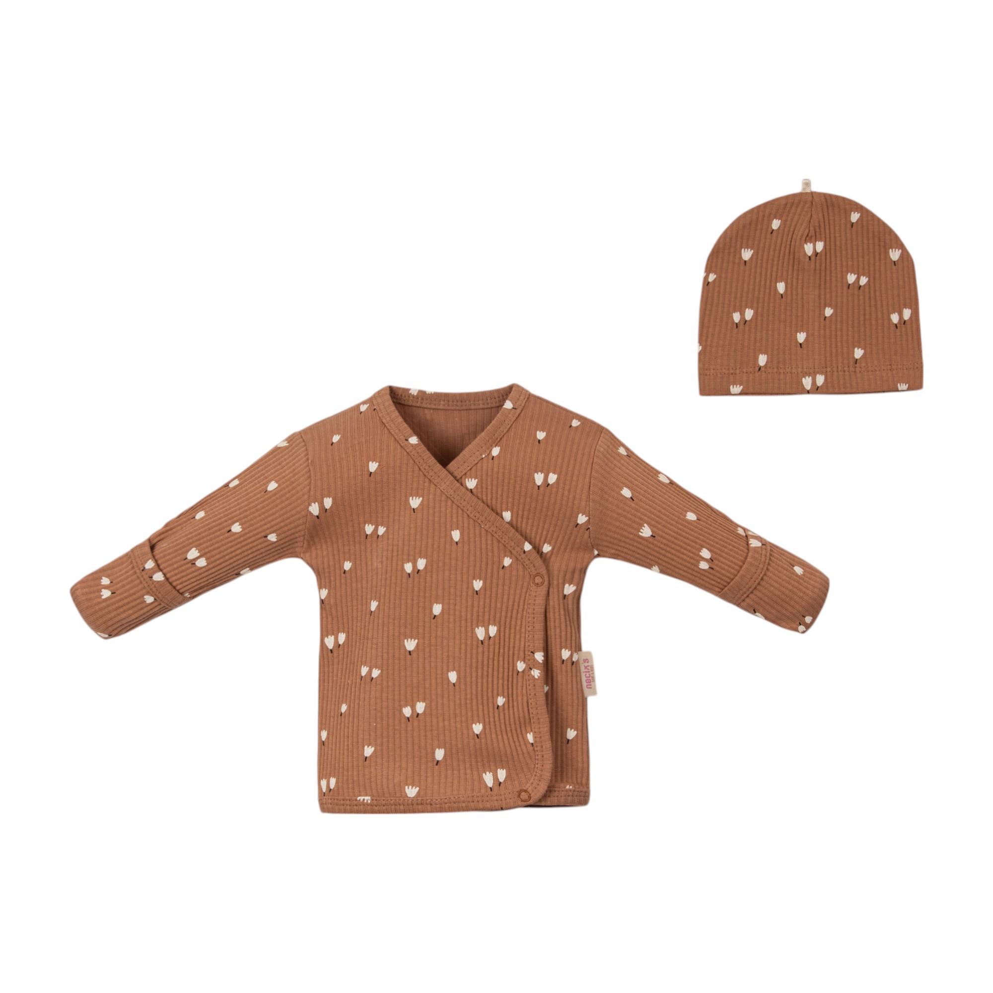 Lale Desenli Kız Bebek Üçlü Set