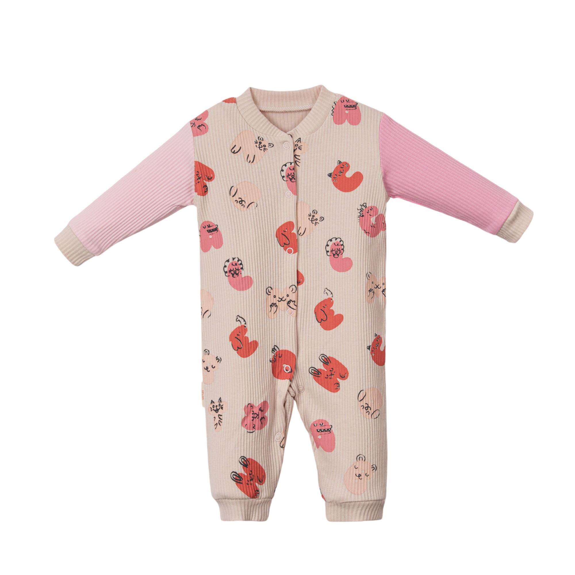 Letter Animal Figürlü Kız Bebek Tulum