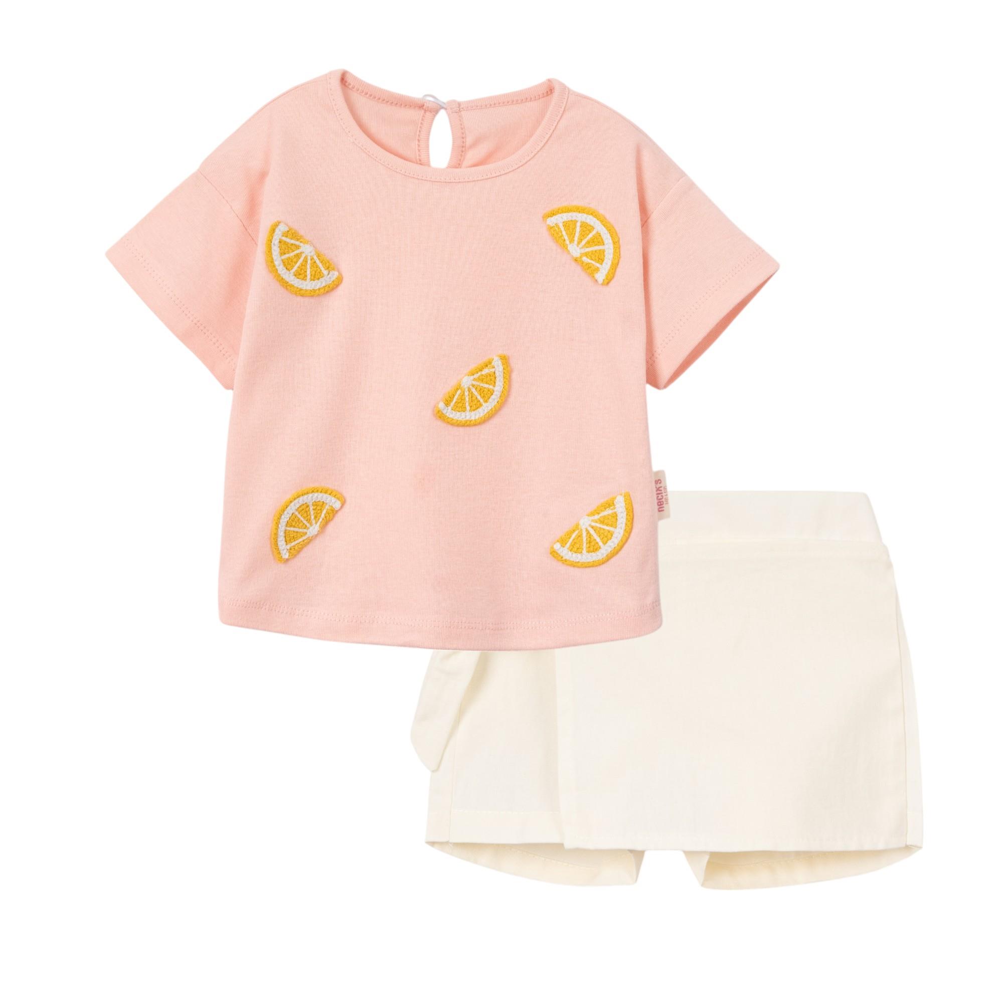 Limon Şort Etekli Kız Bebek İkili Takım