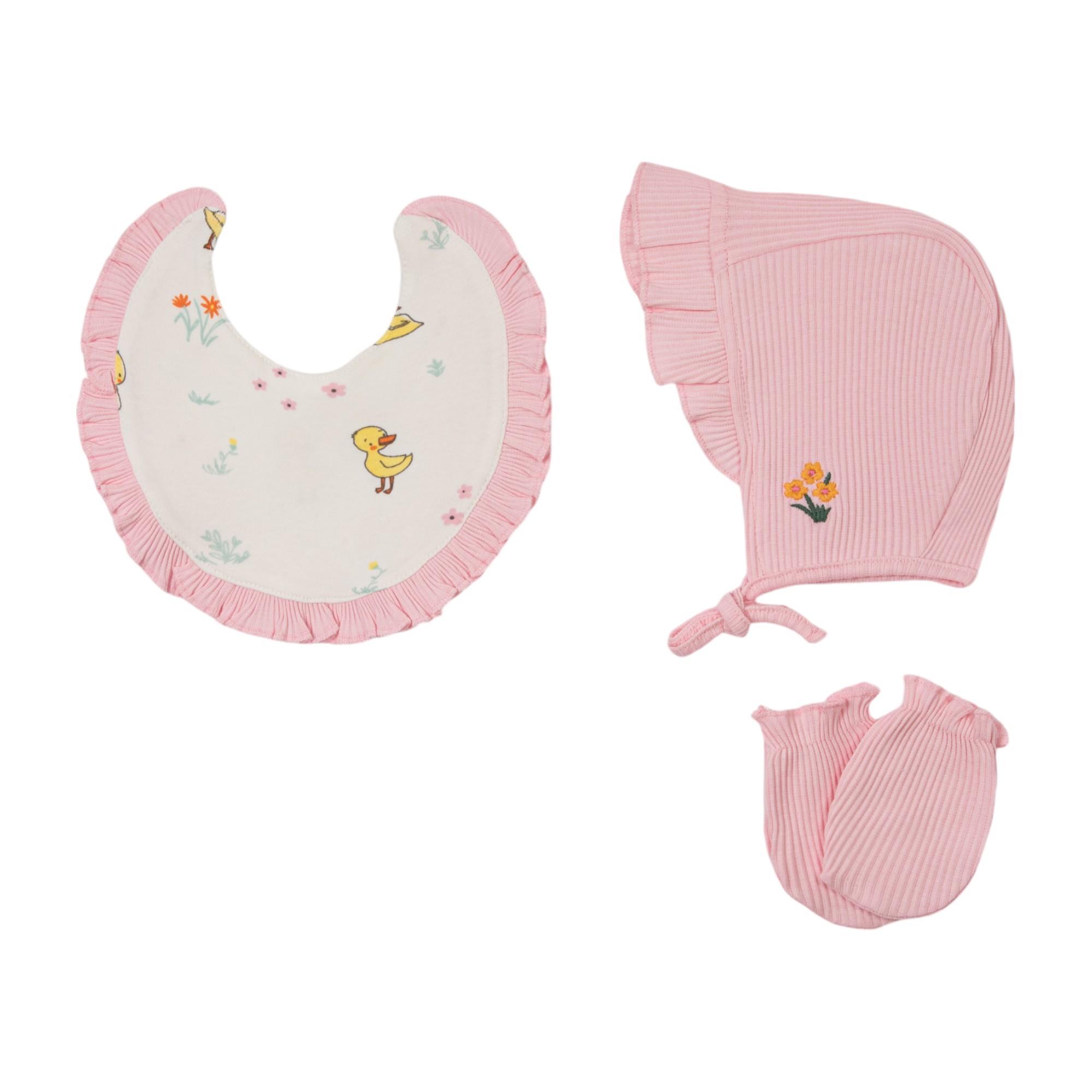 Mercan Ördek Desenli Hastane Çıkışı Beşli Set