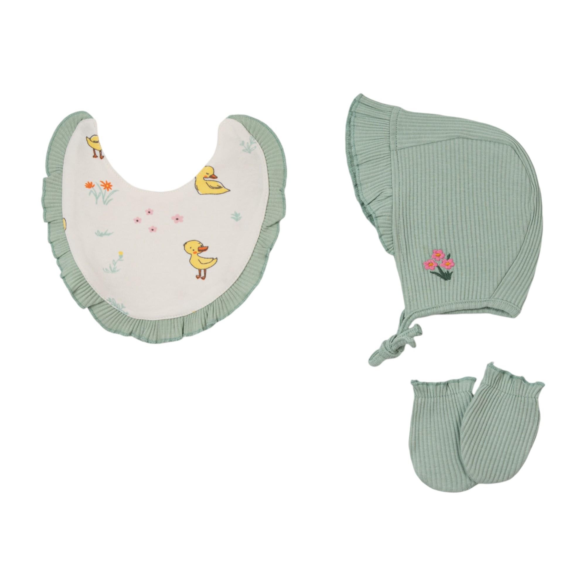 Mercan Ördek Desenli Hastane Çıkışı Beşli Set