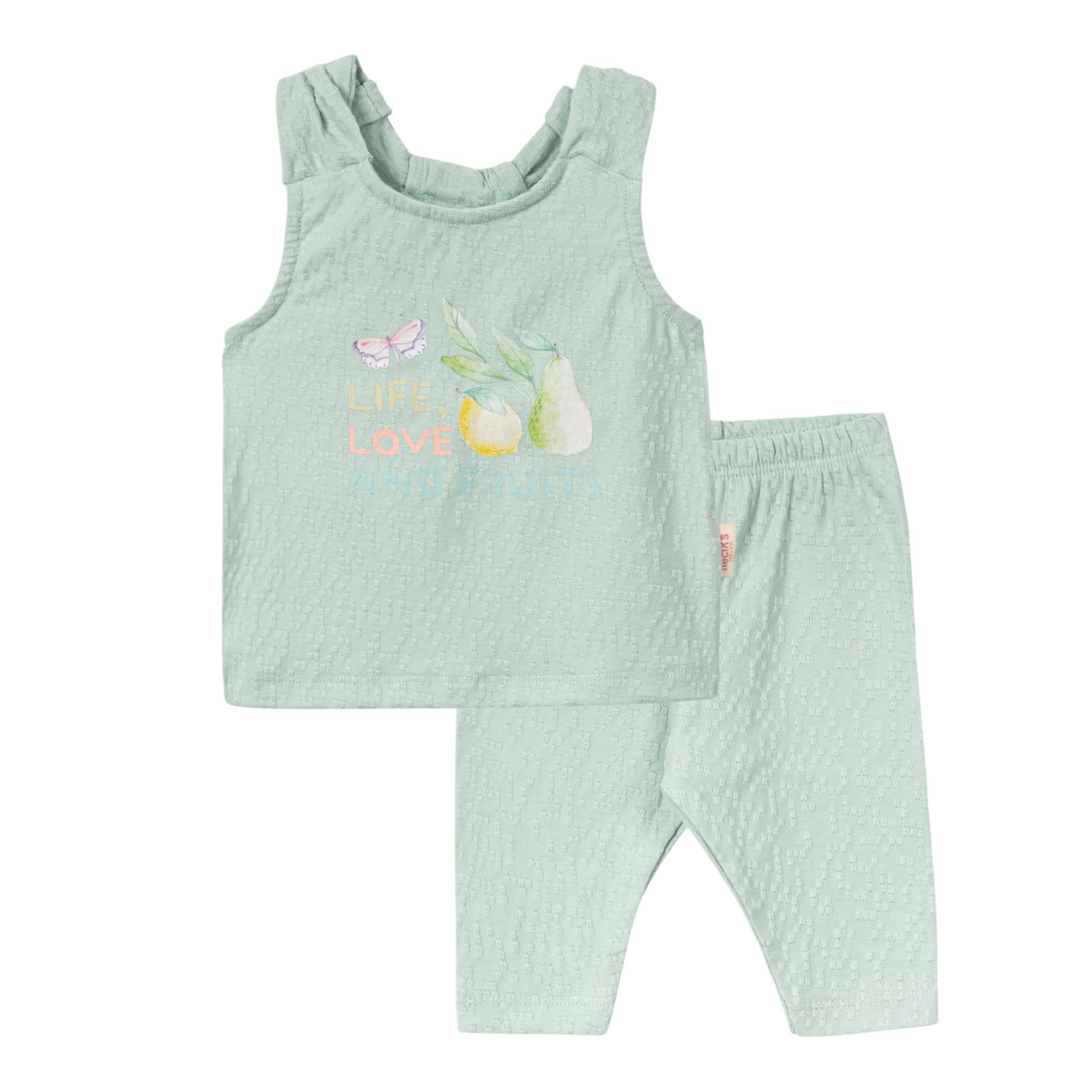 Meyve Baskılı Kız Bebek İkili Takım