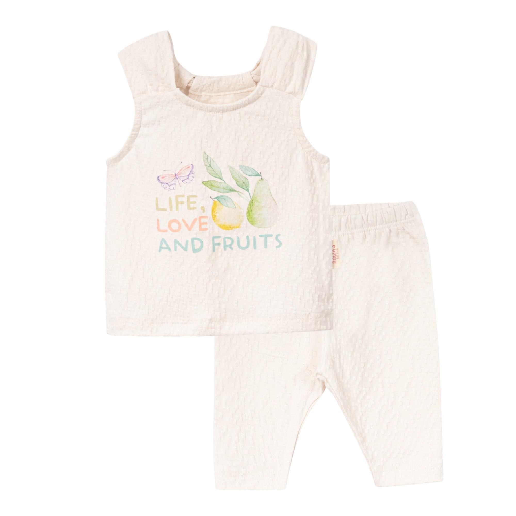 Meyve Baskılı Kız Bebek İkili Takım