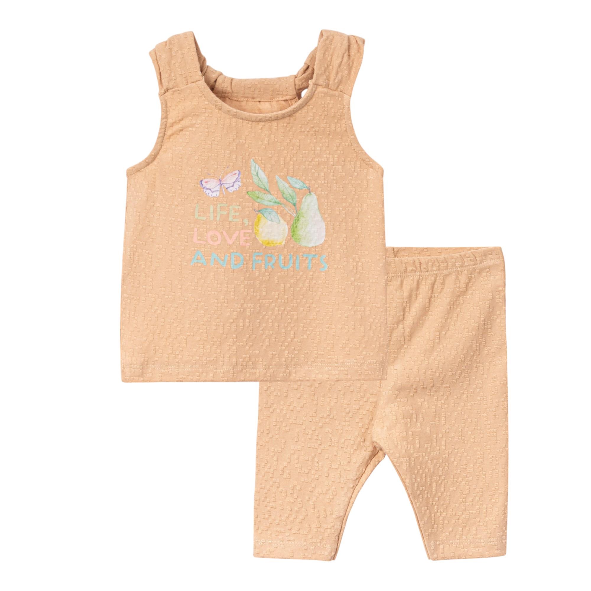 Meyve Baskılı Kız Bebek İkili Takım