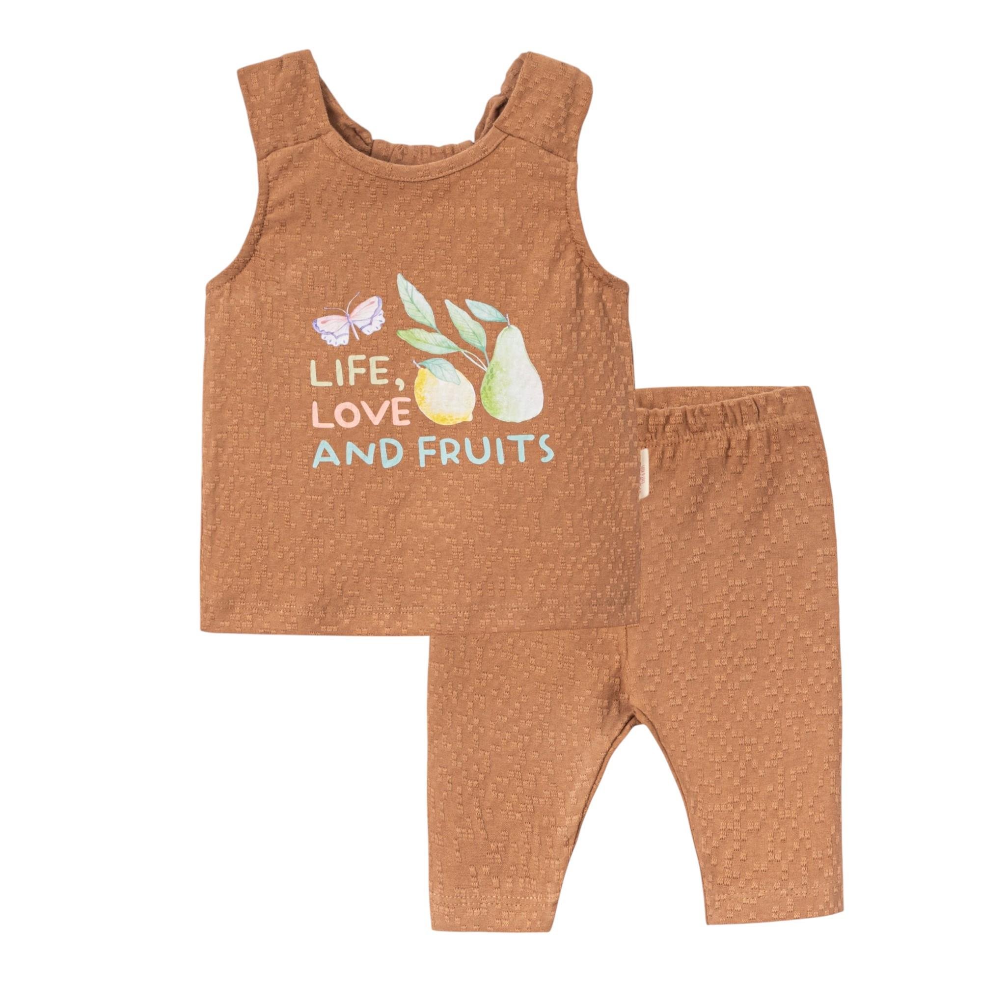 Meyve Baskılı Kız Bebek İkili Takım