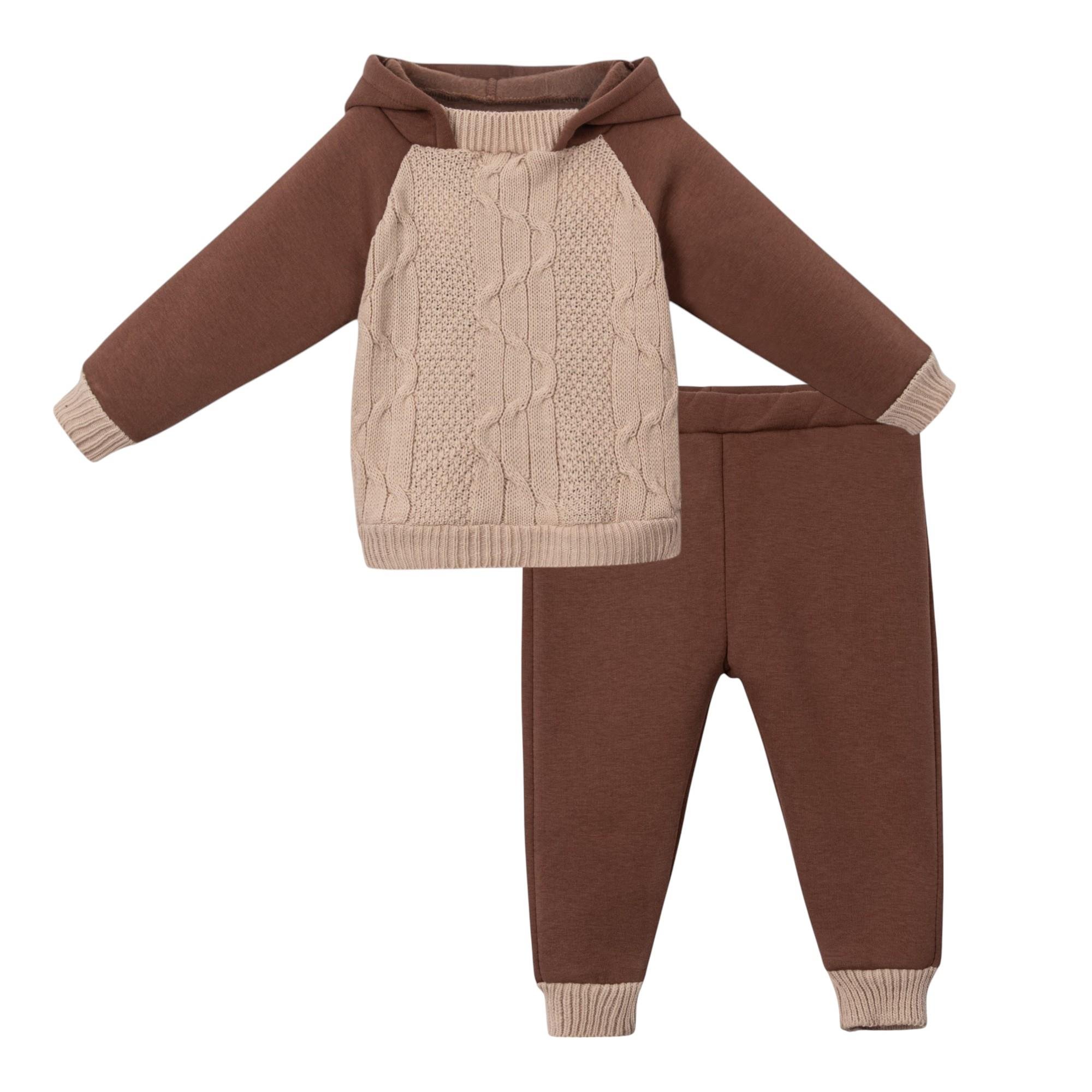 Mini Bear Triko Detaylı Erkek Bebek İkili Takım