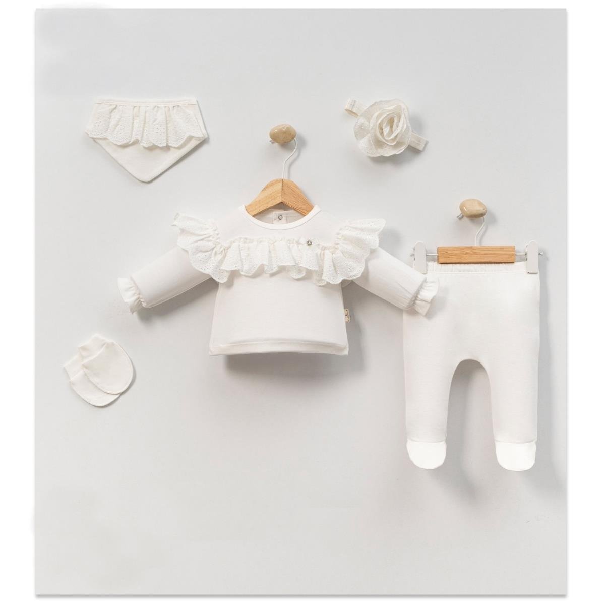 MİNİ CAYZEN DANTELLİ 5 Lİ HASTANE ÇIKIŞ SETİ