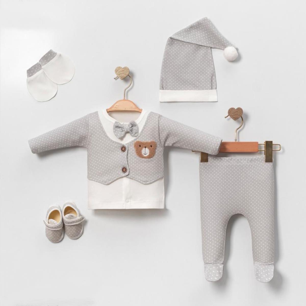 MİNİ CAYZEN ERKEK 0-3 AY UYKUCU AYICIK 5Lİ SET