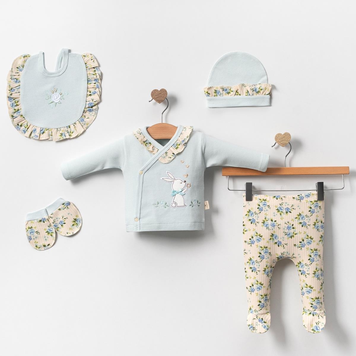 MİNİ CAYZEN KIZ 0-3 AY ÇİÇEK TAVŞAN KUTULU 5Lİ SET