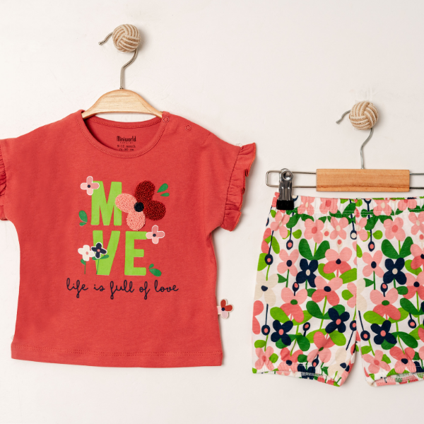 MİNİ WORLD FLOWERS ŞORTLU TAKIM  6-24 AY