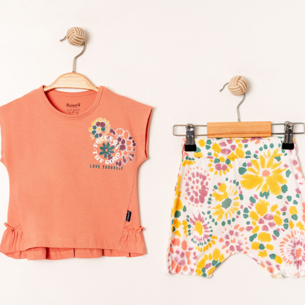 MİNİ WORLD SULU BOYA DESENLİ ŞORTLU TAKIM 6-24 AY