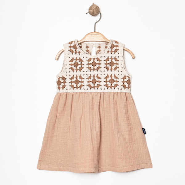 MİNİ WORLD TRİKO ROBALI MÜSLİN ELBİSE 6-24 AY