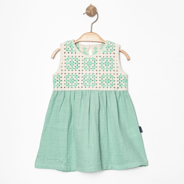 MİNİ WORLD TRİKO ROBALI MÜSLİN ELBİSE 6-24 AY