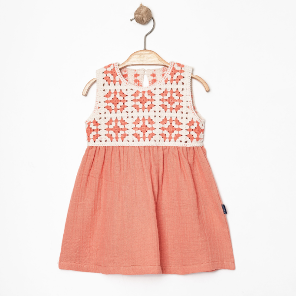 MİNİ WORLD TRİKO ROBALI MÜSLİN ELBİSE 6-24 AY