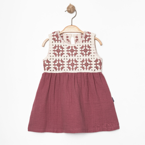 MİNİ WORLD TRİKO ROBALI MÜSLİN ELBİSE 6-24 AY