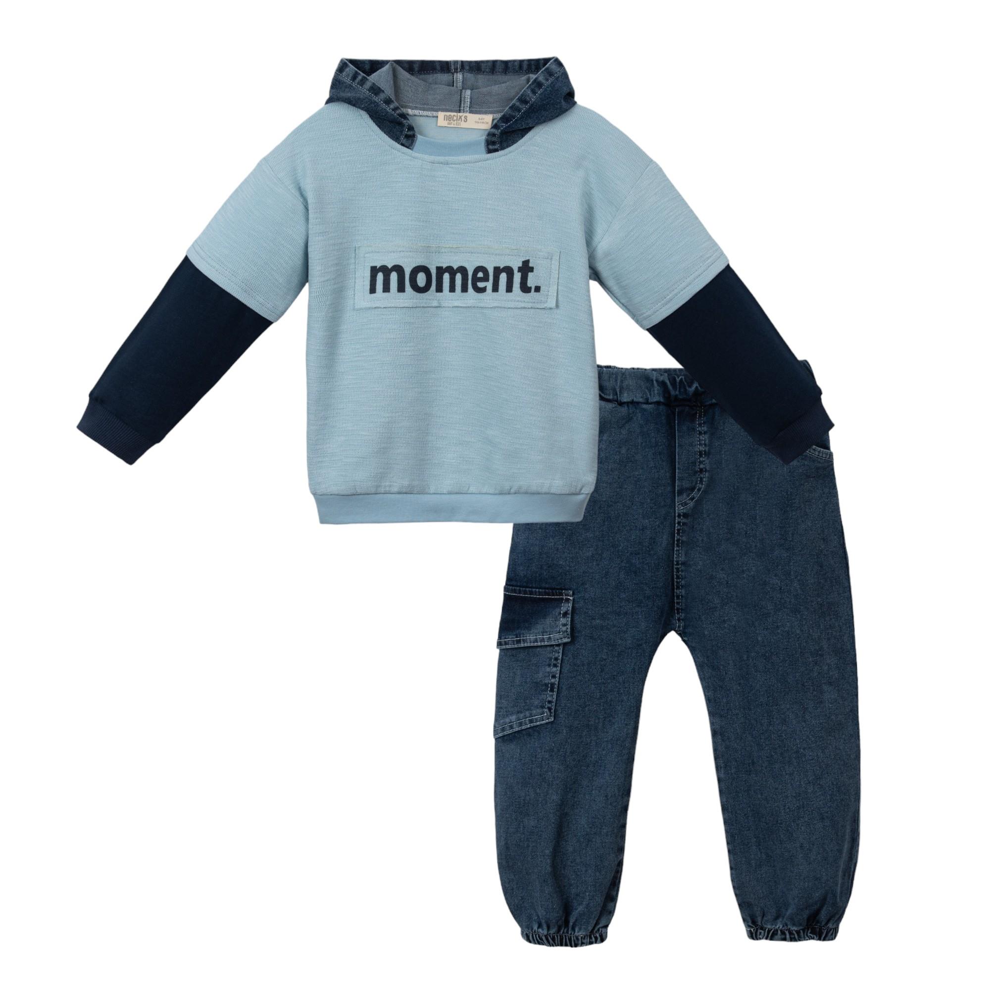 Moment Yazılı Erkek Bebek İkili Takım