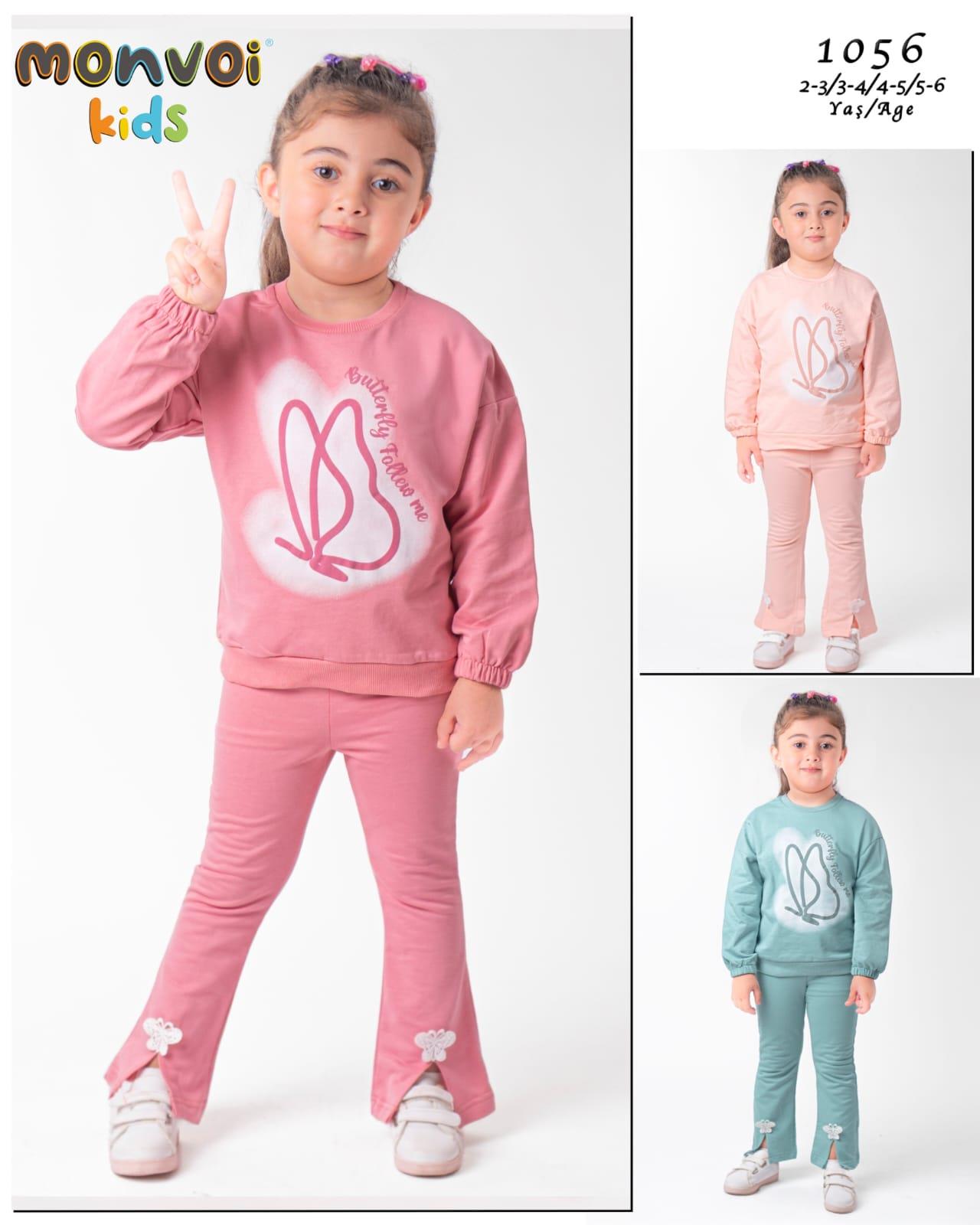 MONVOİ KELEBEK BASKILI KIZ ÇOCUK 2 Lİ TAKIM