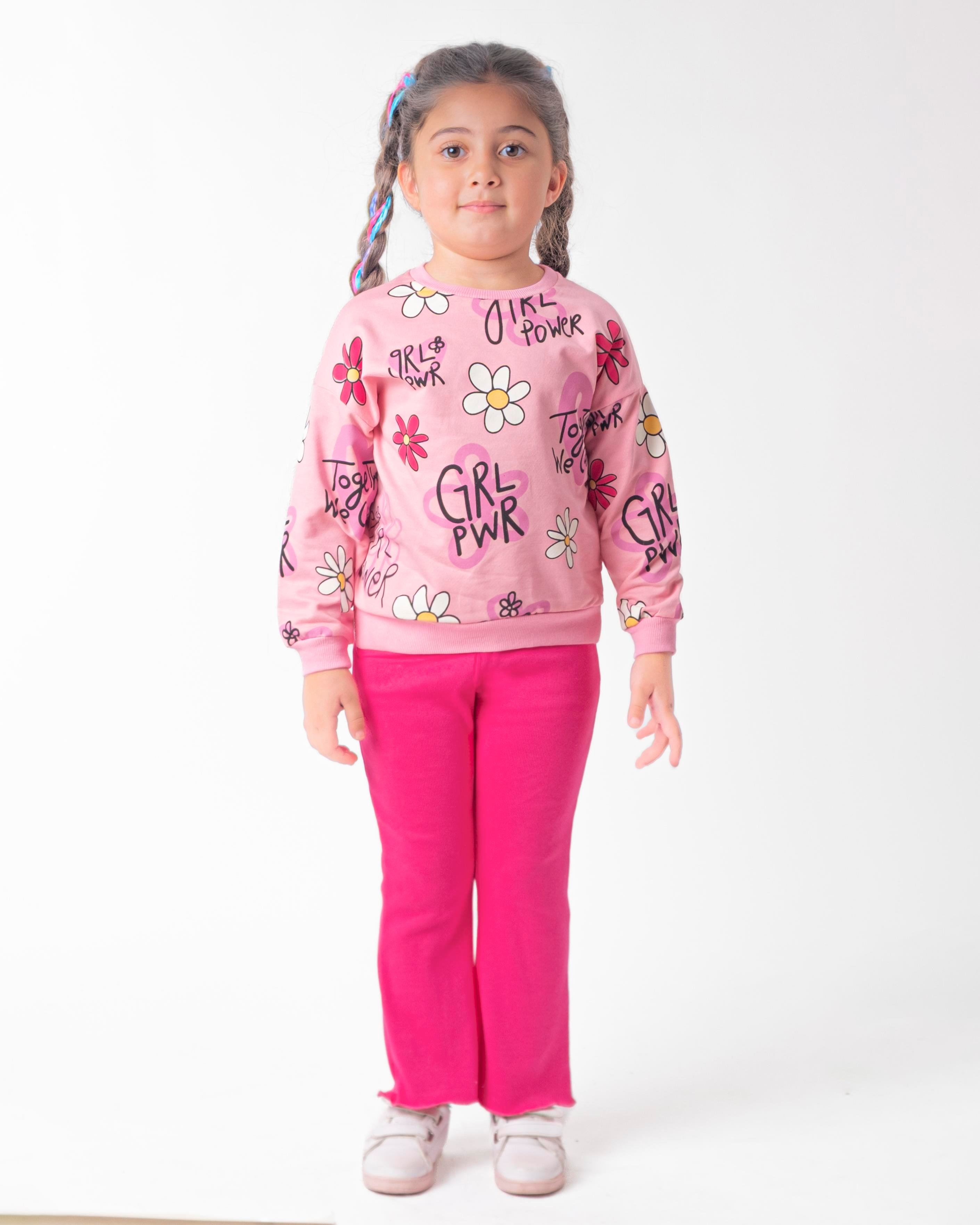 MONVOİ KİDS ÇİÇEK BASKILI KIZ ÇOCUK 2 Lİ TAKIM