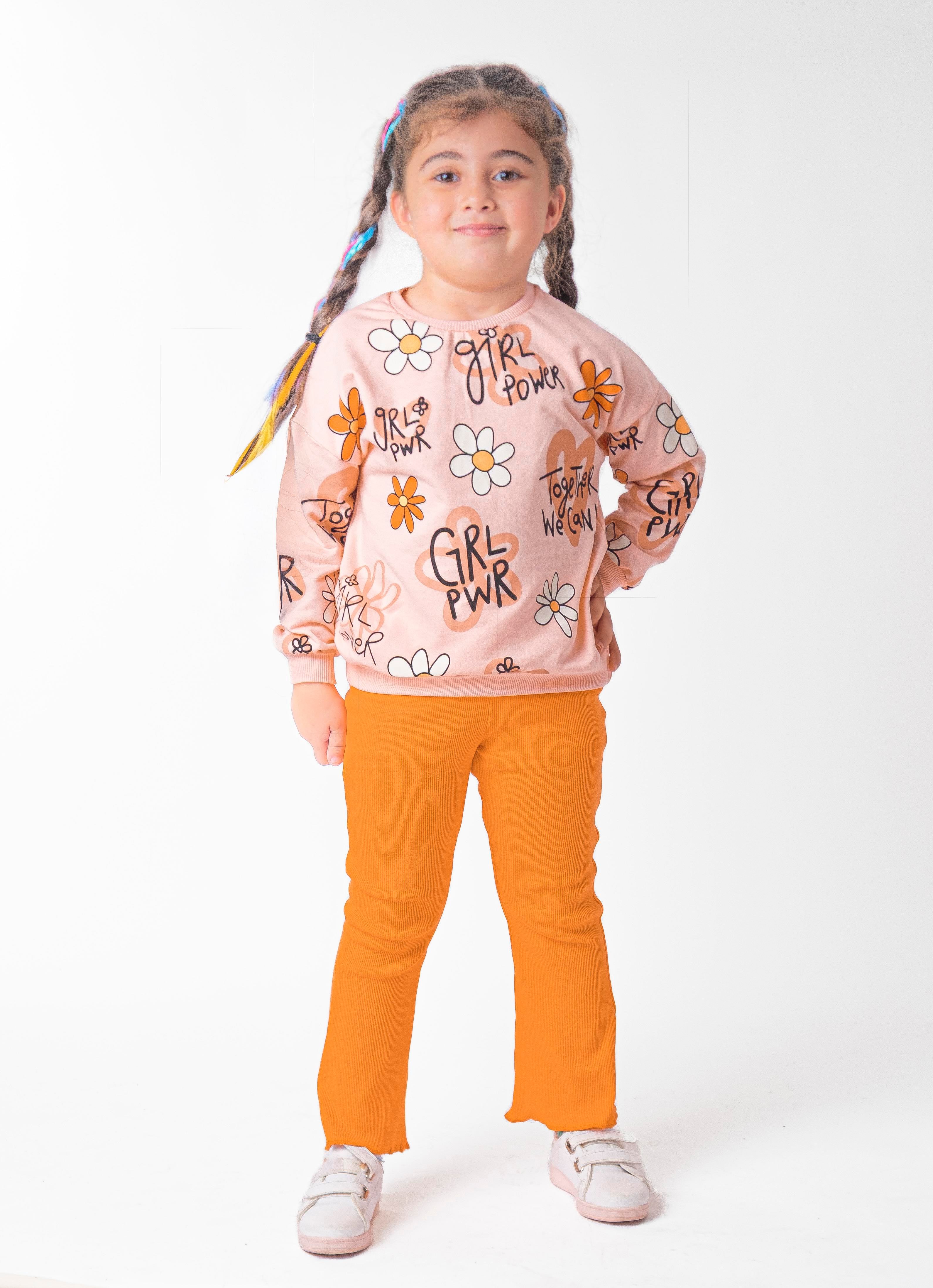 MONVOİ KİDS ÇİÇEK BASKILI KIZ ÇOCUK 2 Lİ TAKIM