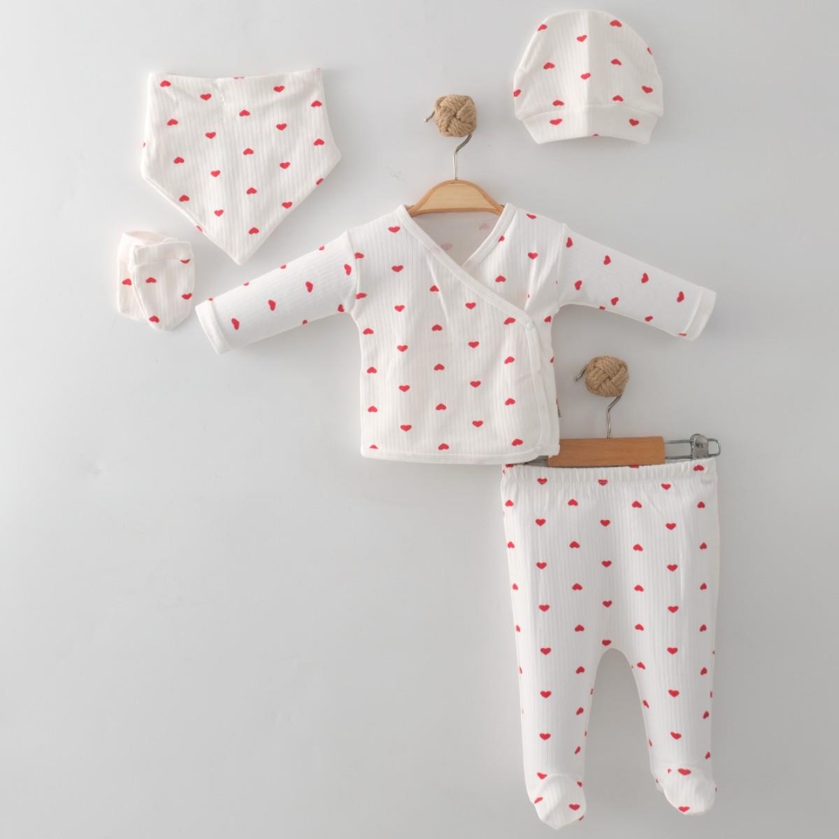 MONVOİ KİDS KALP BASKLI 5 Lİ SET