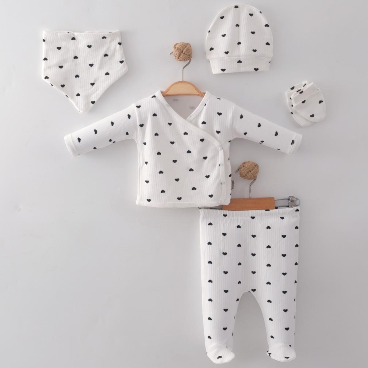 MONVOİ KİDS KALP BASKLI 5 Lİ SET