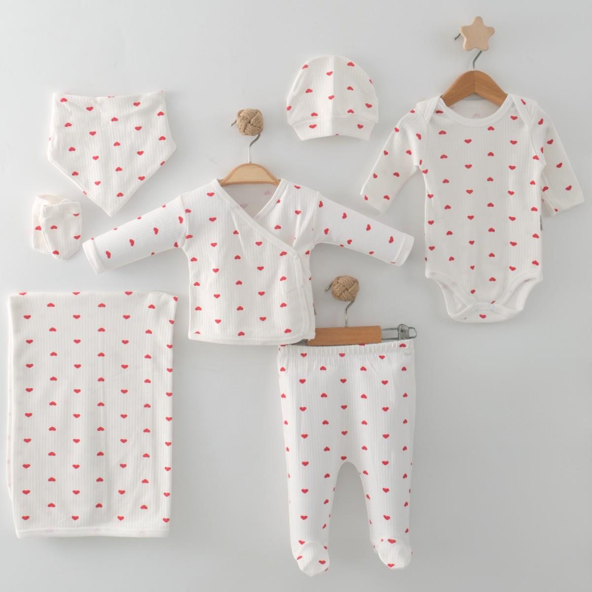 MONVOİ KİDS KALP BASKLI BATTANİYELİ 7 Lİ SET