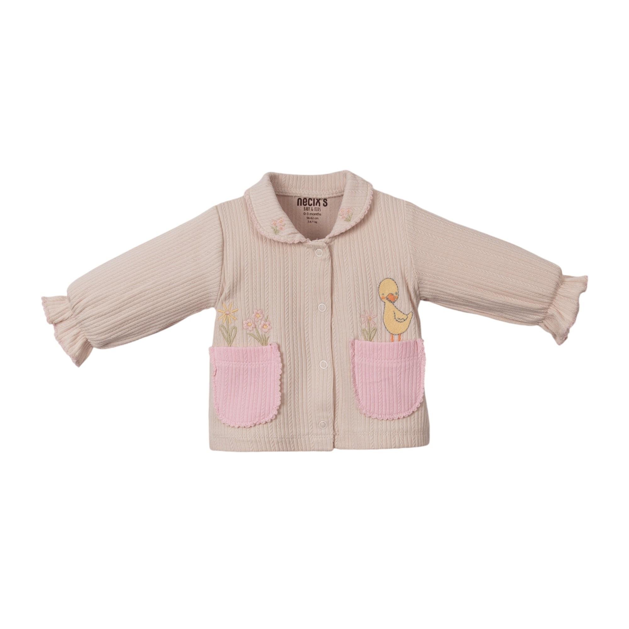 Mürver Ördek Baskılı Kız Bebek Hastane Çıkışı Beşli Set