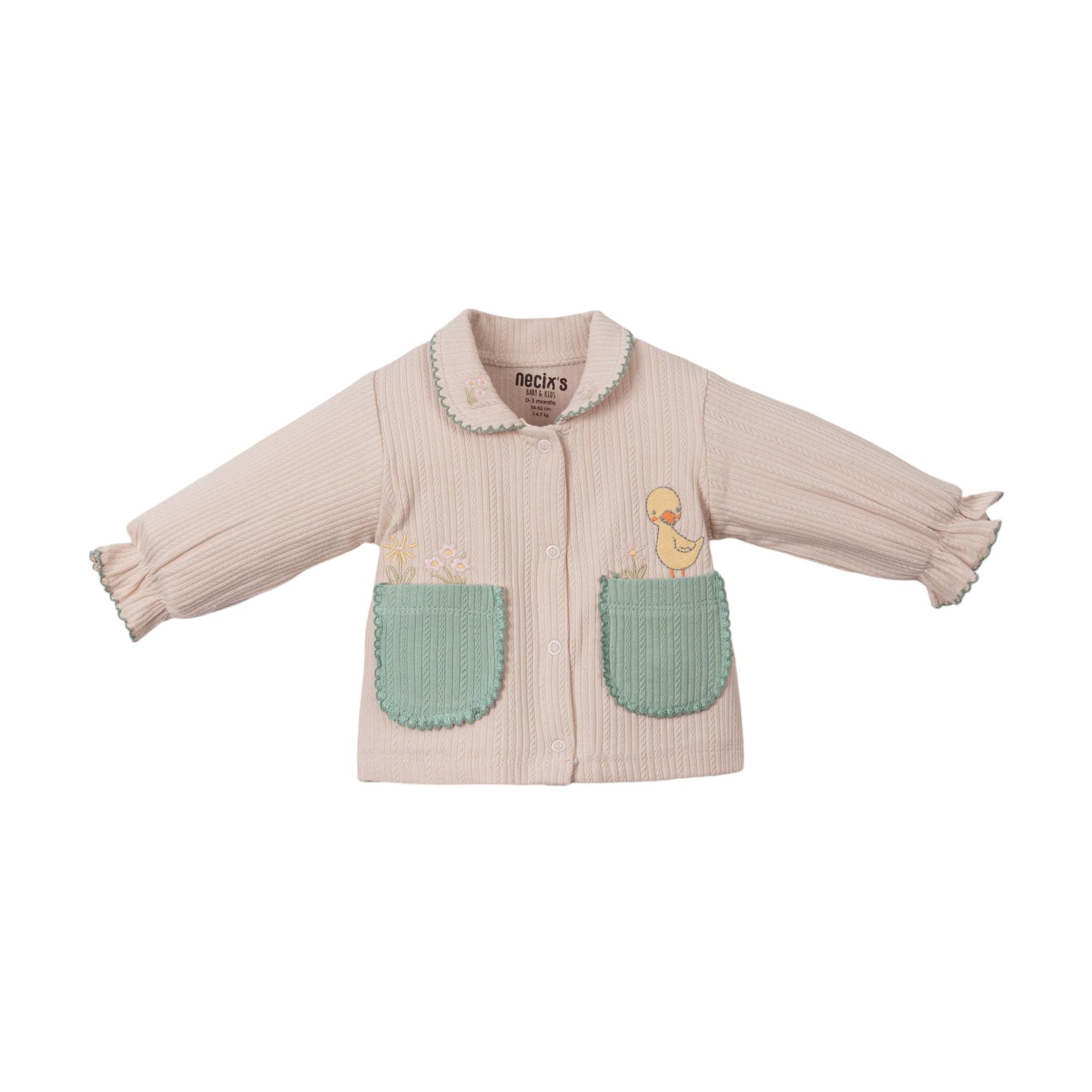 Mürver Ördek Baskılı Kız Bebek Hastane Çıkışı Beşli Set