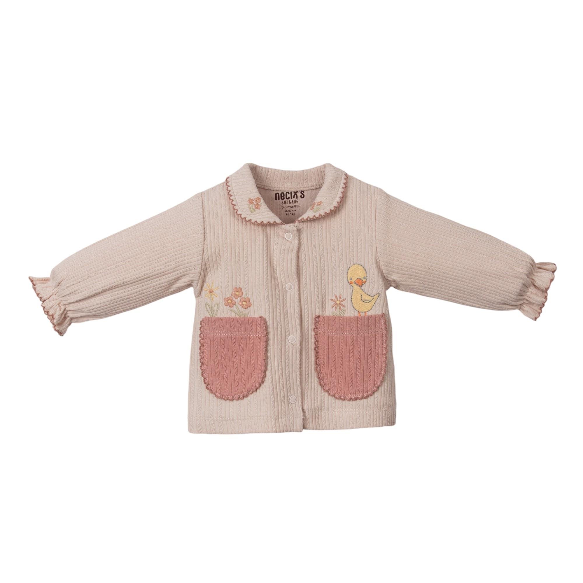 Mürver Ördek Baskılı Kız Bebek Hastane Çıkışı Beşli Set