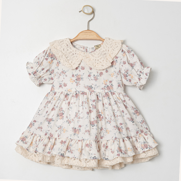 MY PİNGY ÇİÇEK DESENLİ ELBİSE 9-24 AY