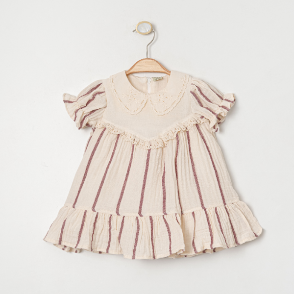 MY PİNGY ÇİZGİ DETALI ELBİSE 9-24 AY