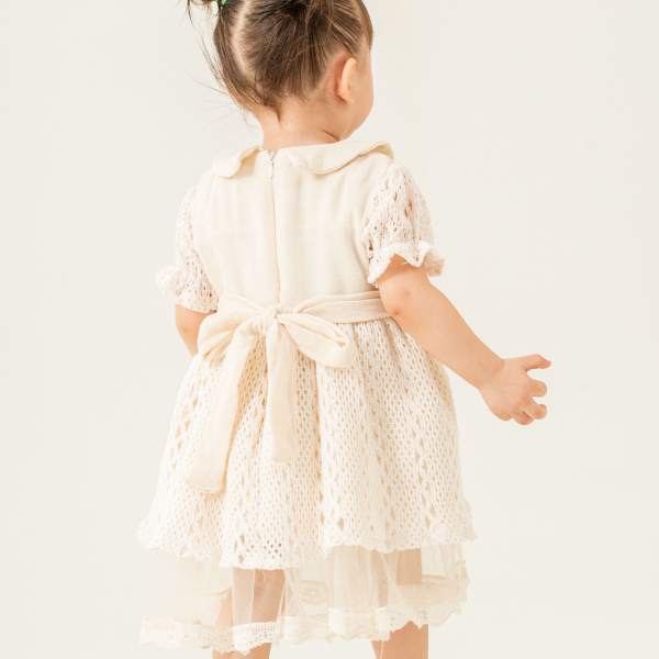 MY PİNGY DANTEL DETAYLI  ELBİSE 9-24 AY