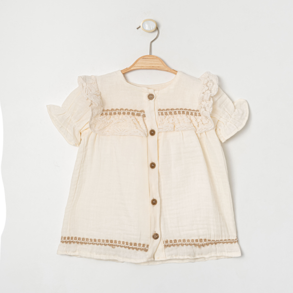 MY PİNGY DÜĞME DETAYLI  ELBİSE 9-24 AY