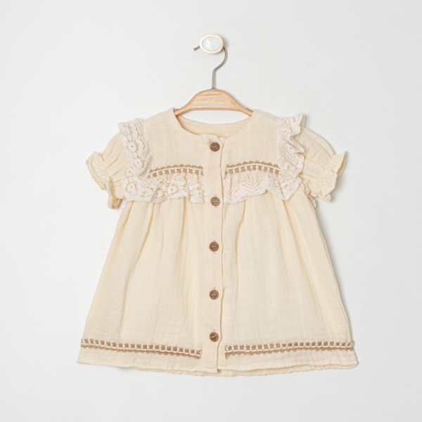 MY PİNGY DÜĞME DETAYLI  ELBİSE 9-24 AY