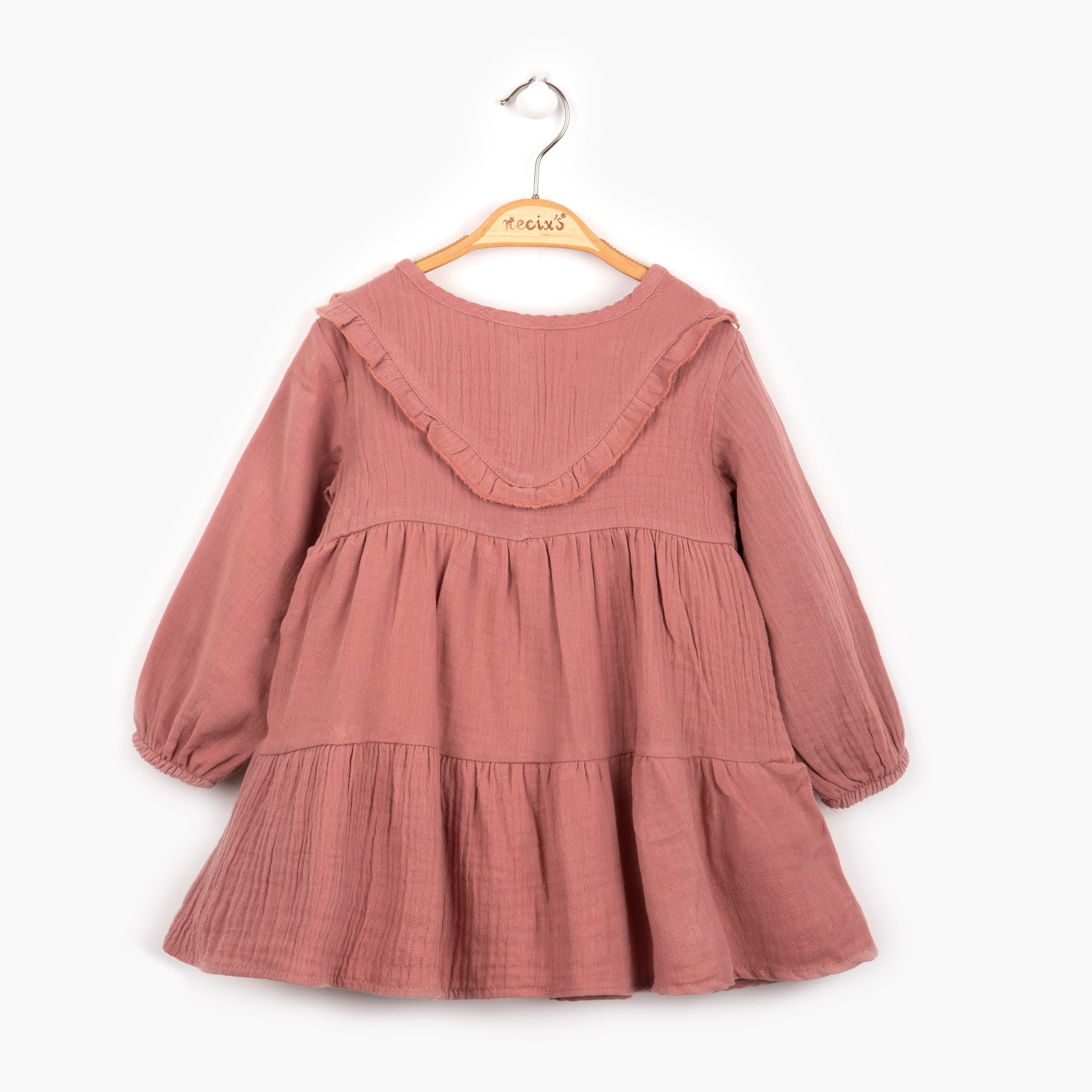NECİXS 6/24 KIZ BEBE TURNA MÜSLİN ELBİSE