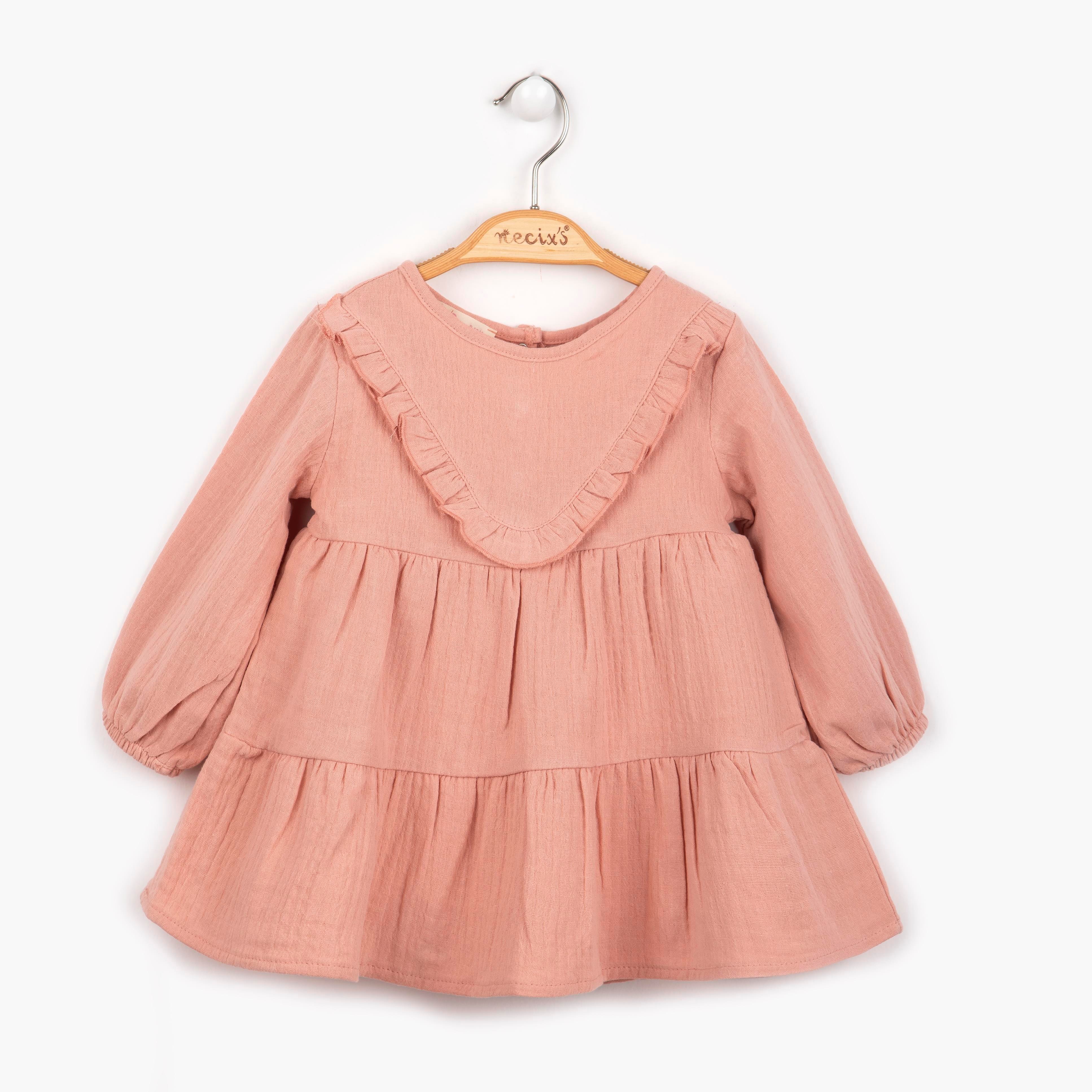 NECİXS 6/24 KIZ BEBE TURNA MÜSLİN ELBİSE