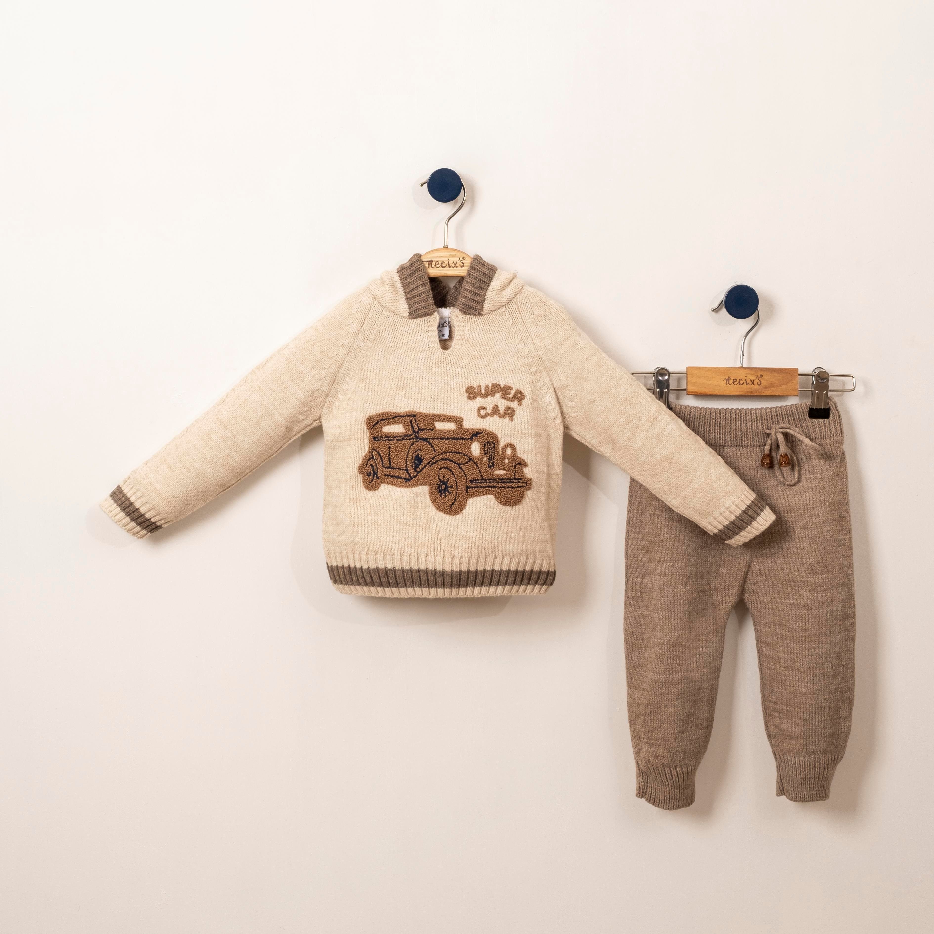 Necix's Araba Desenli Erkek Bebek Triko İkili Takım