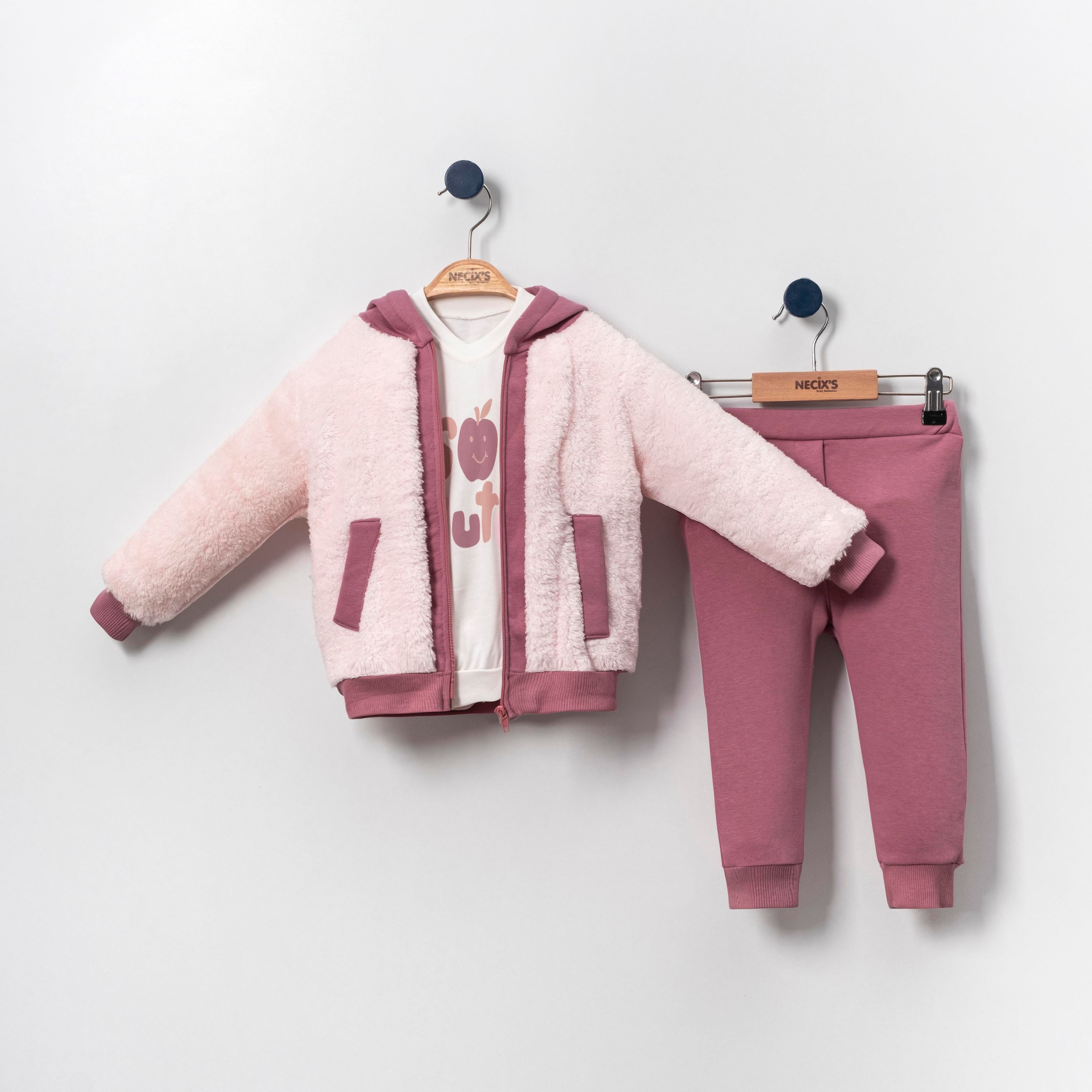 Necix's Avignon Kapşonlu Kız Bebek Üçlü Takım