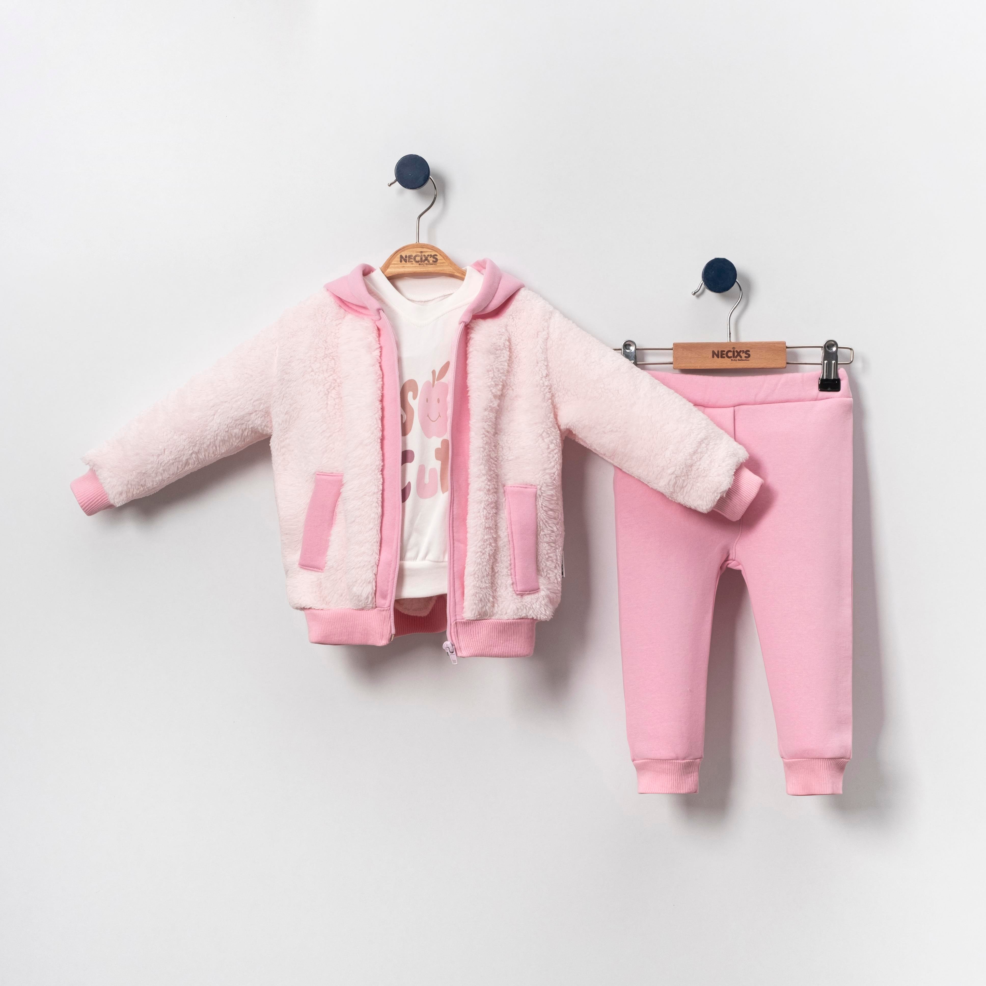 Necix's Avignon Kapşonlu Kız Bebek Üçlü Takım