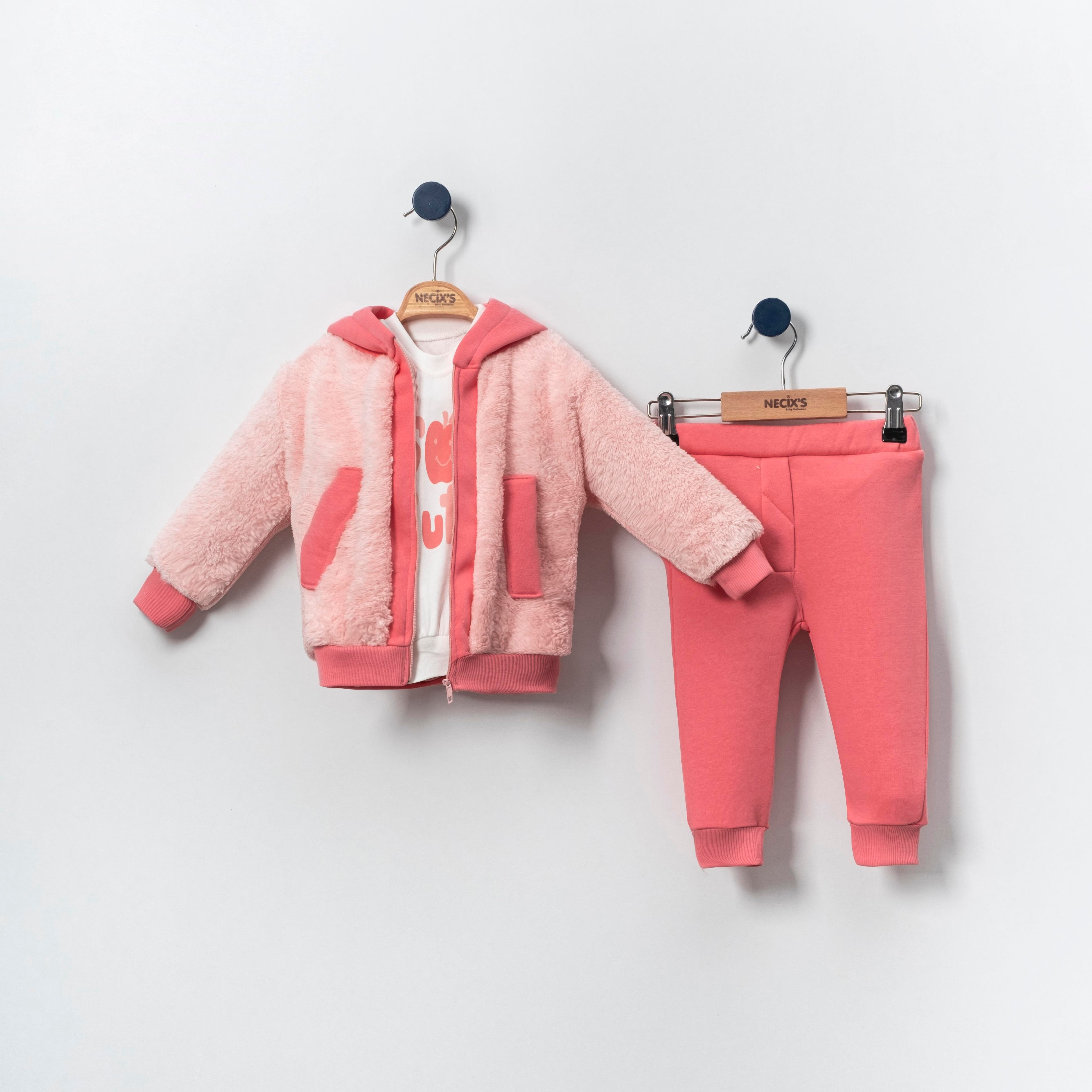 Necix's Avignon Kapşonlu Kız Bebek Üçlü Takım