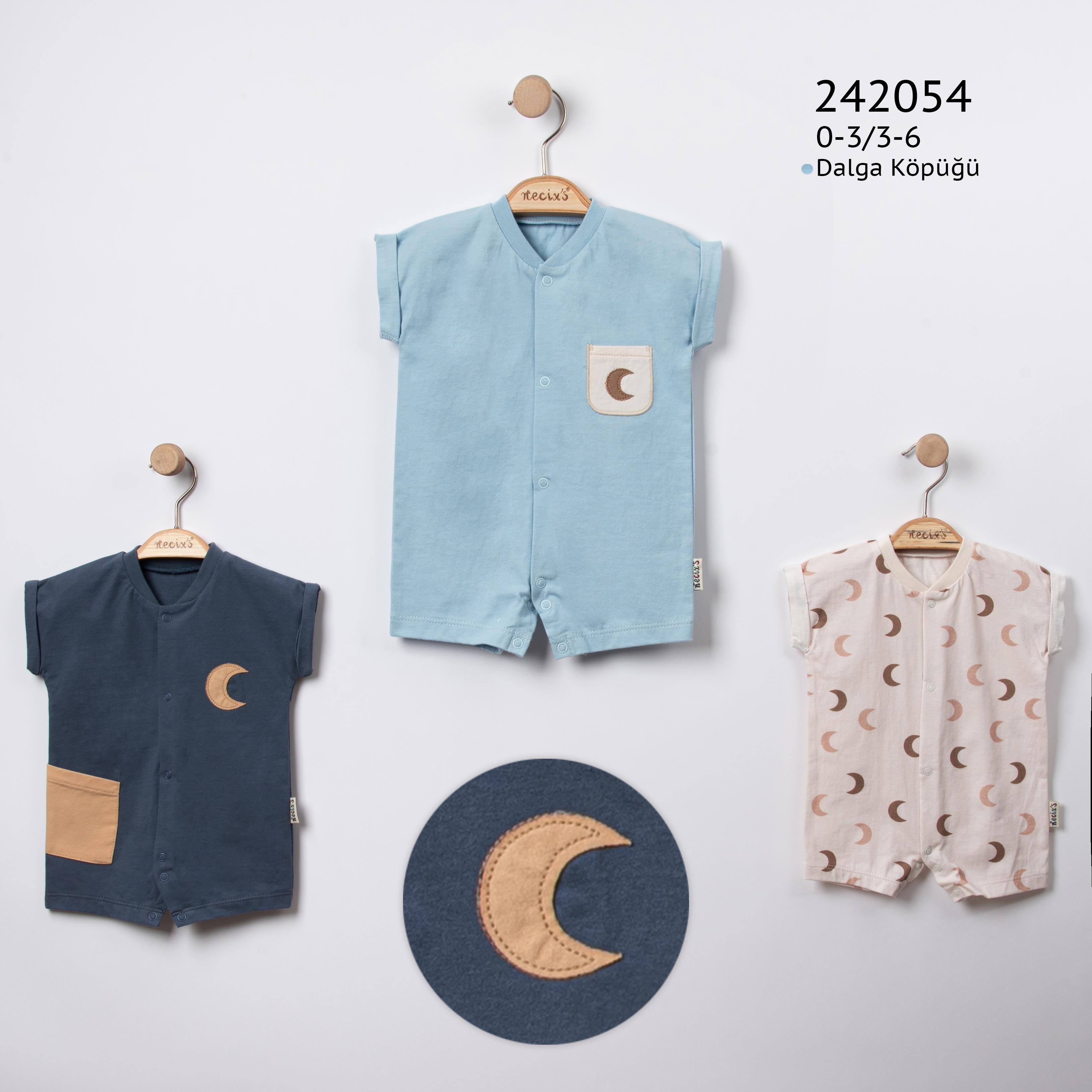 Necix's Ay Temalı Erkek Bebek Tek Boy Tulum