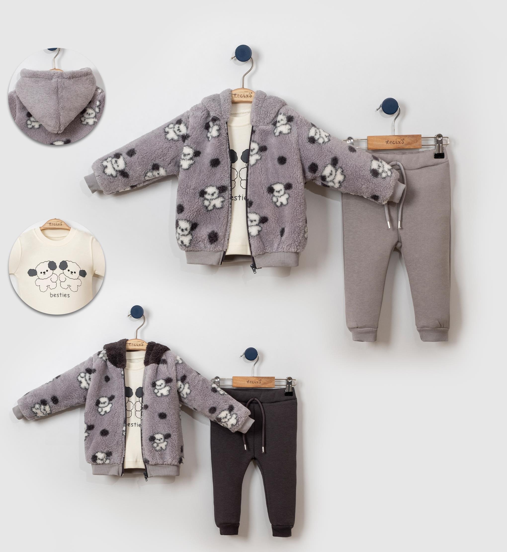 Necix's Besties Kapüşonşu Bebek Üçlü Takım