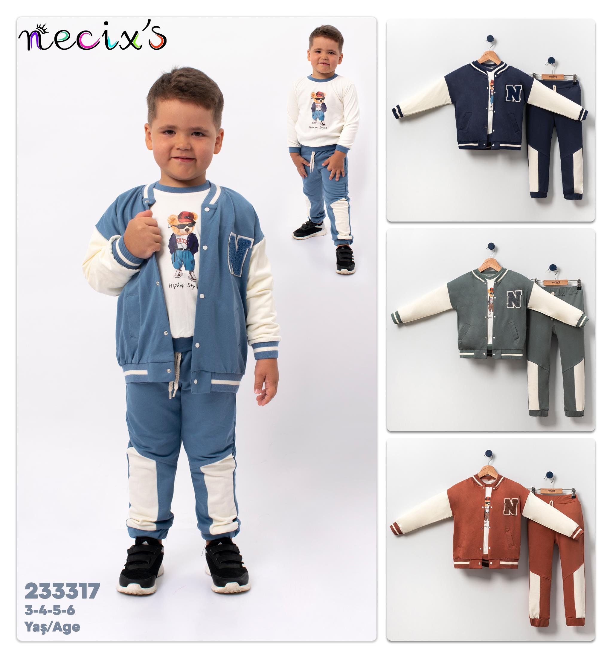 Necix's Boston Kolej Erkek Bebek Üçlü Takım