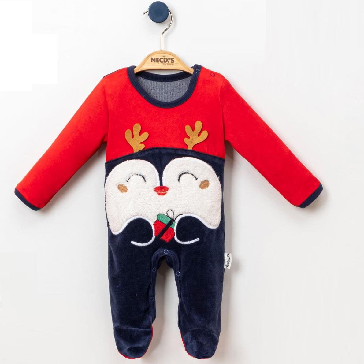 Necix's Boynuzlu Penguen Yılbaşı Kız Bebek Tulum