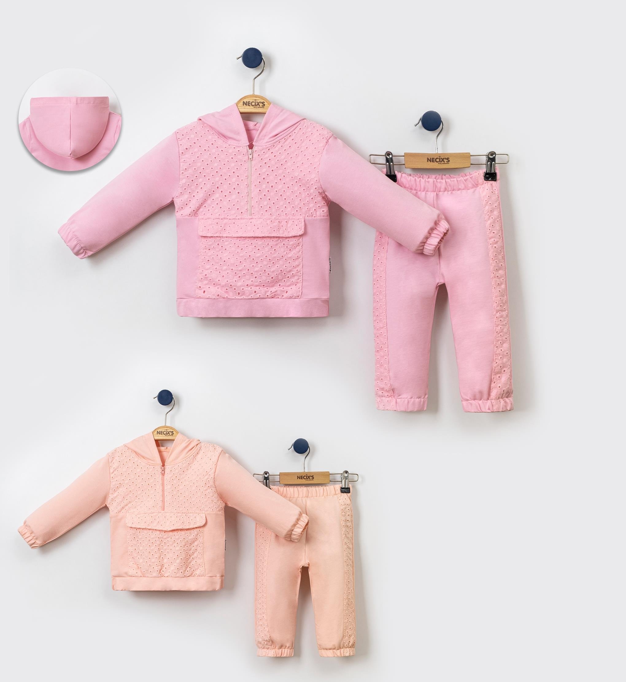 Necix's Brode Kapüşonlu Kız Bebek İkili Takım