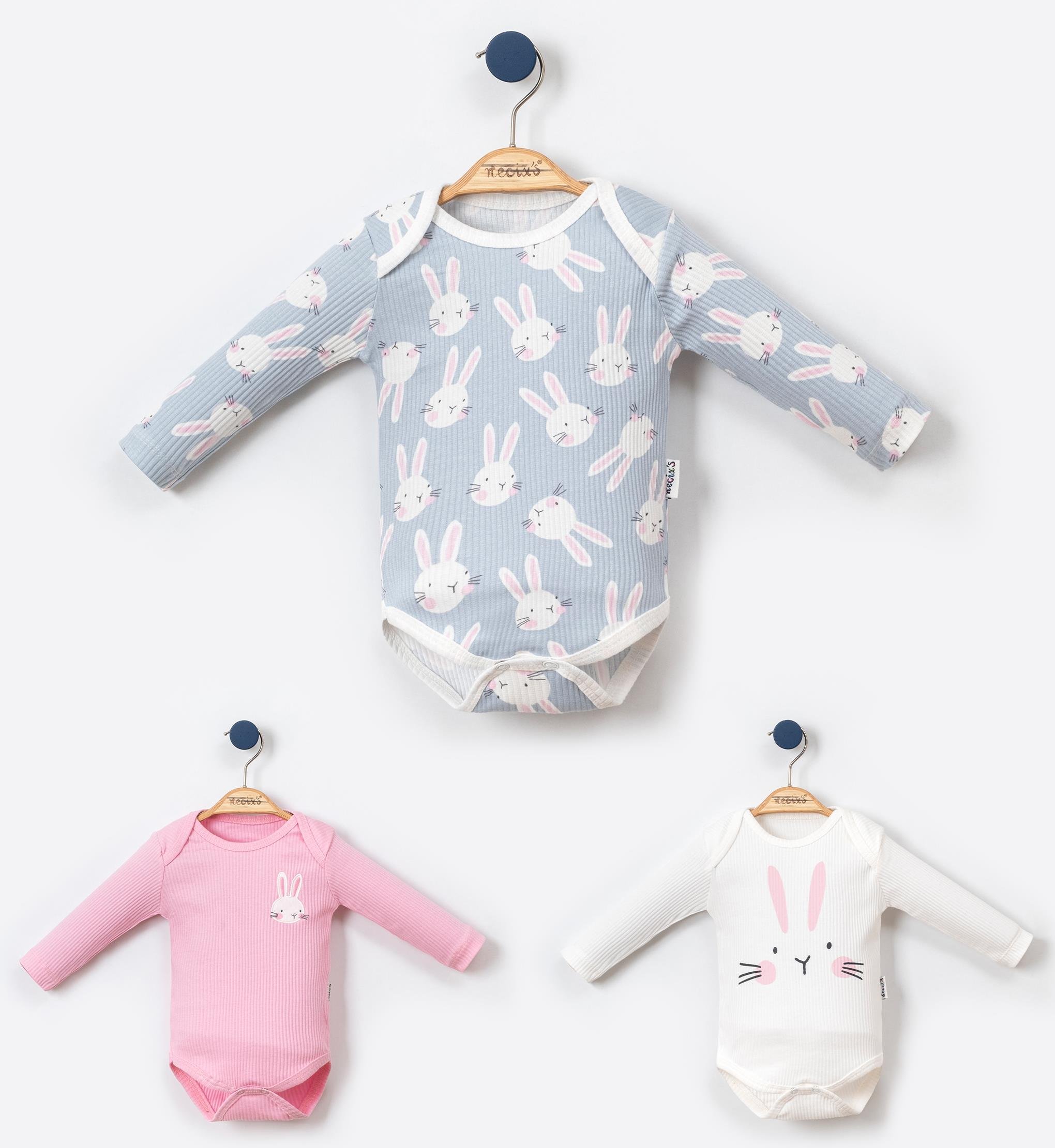 Necix's Brüksel Kız Bebek Badi 0-3 Ay, 3-3 Adet 3 Adet