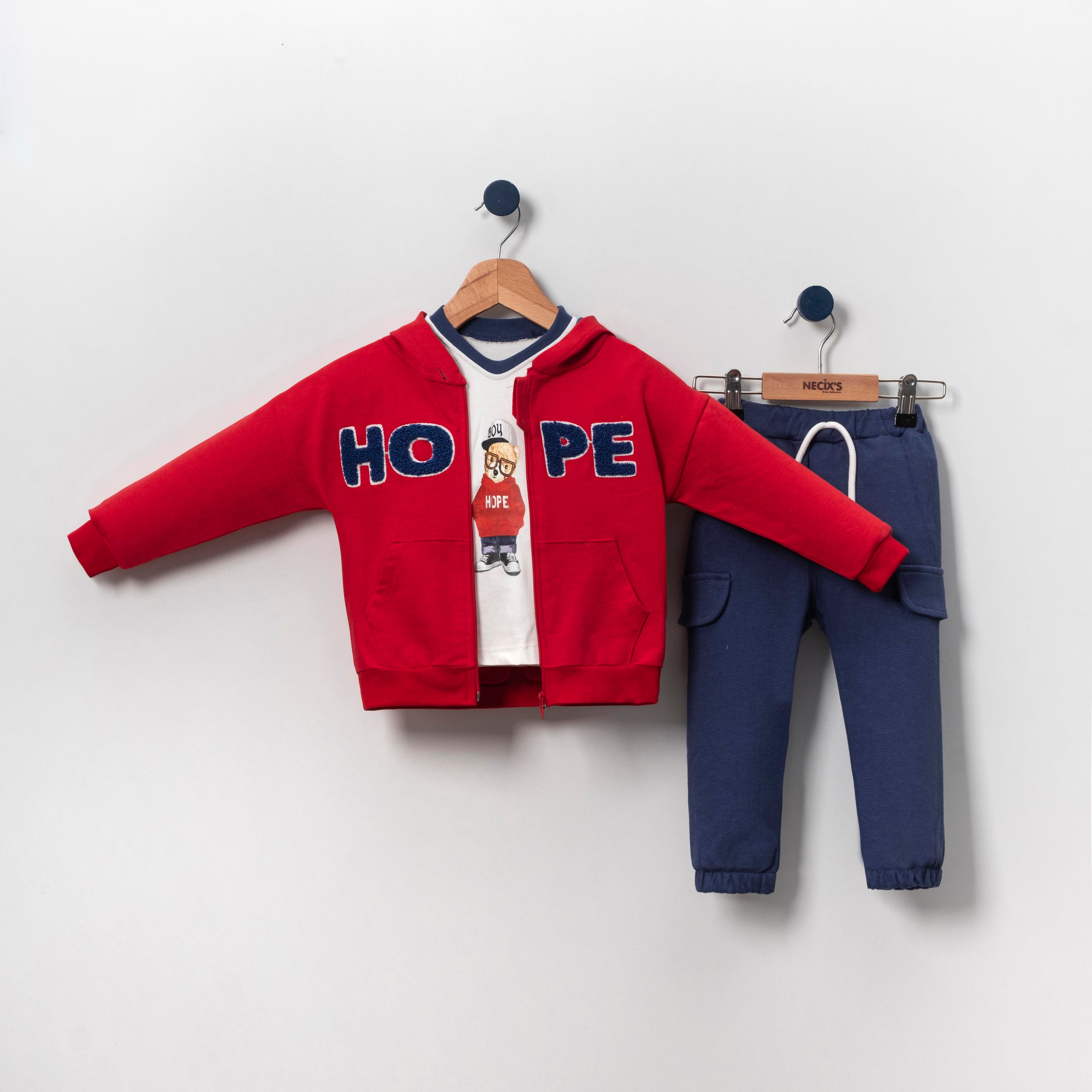 Necix's Chicago Erkek Bebek Kapüşonlu Üçlü Takım