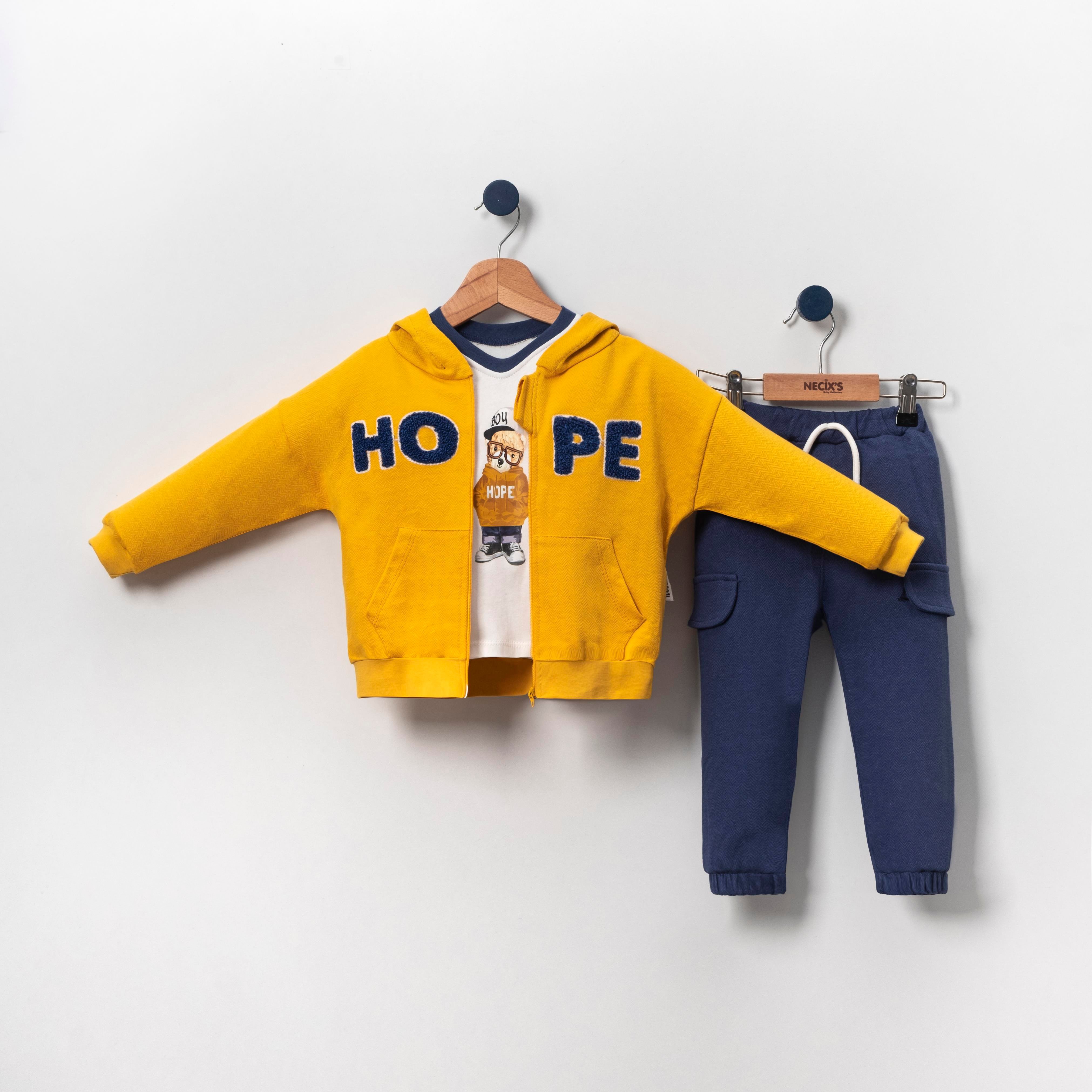 Necix's Chicago Erkek Bebek Kapüşonlu Üçlü Takım